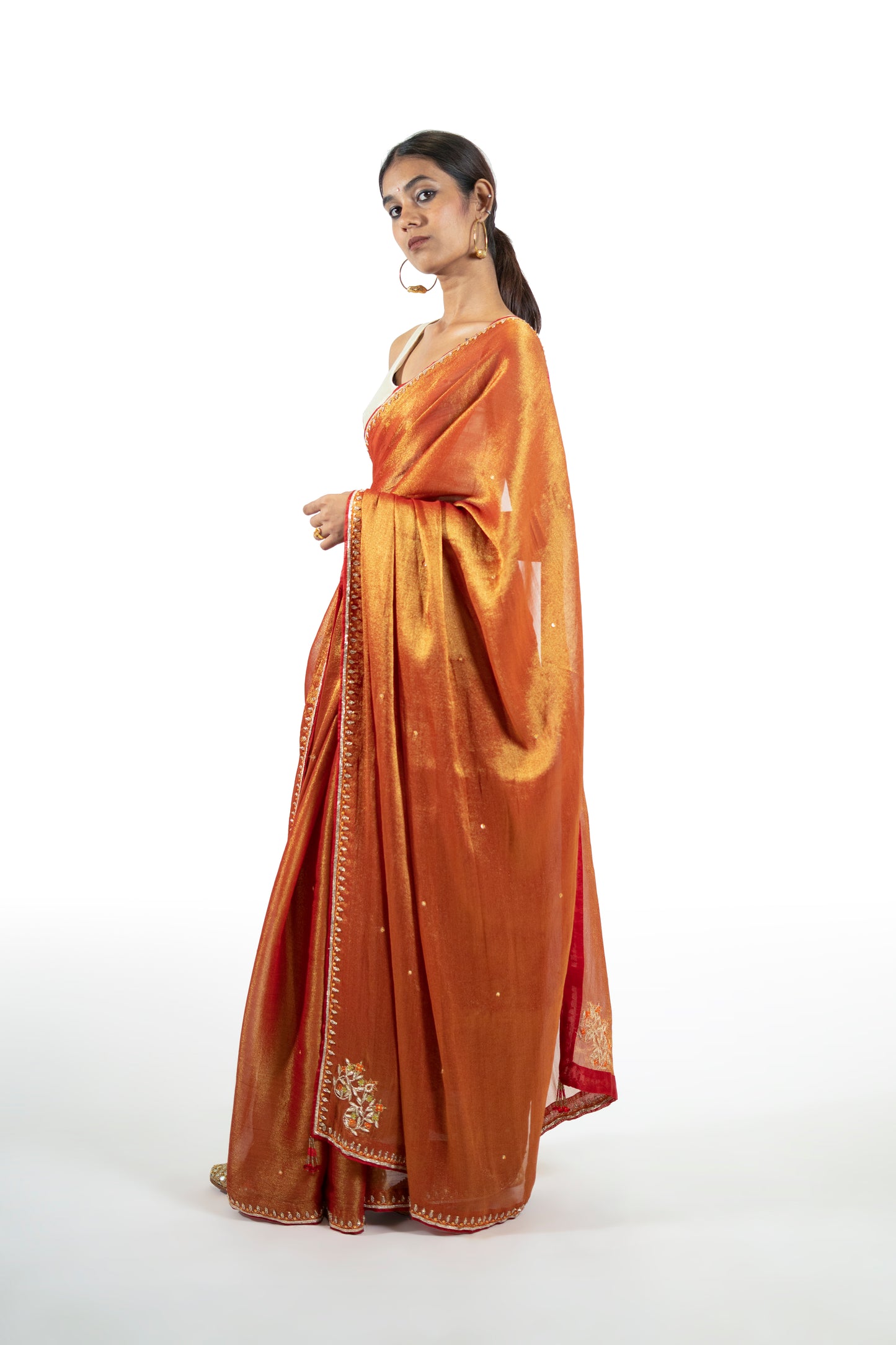 Mustard Tissue Saree