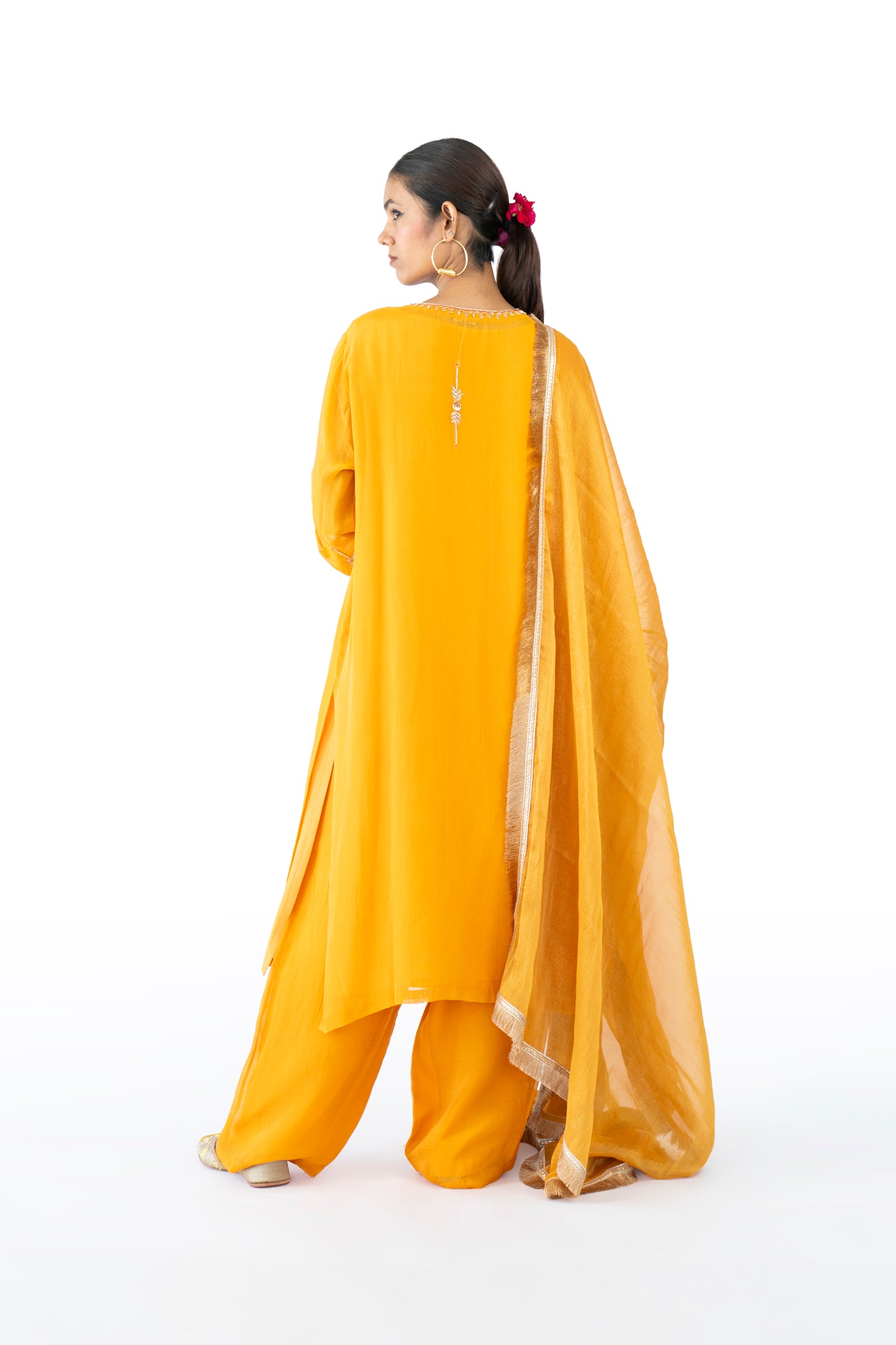 Red Organza Kurta Set