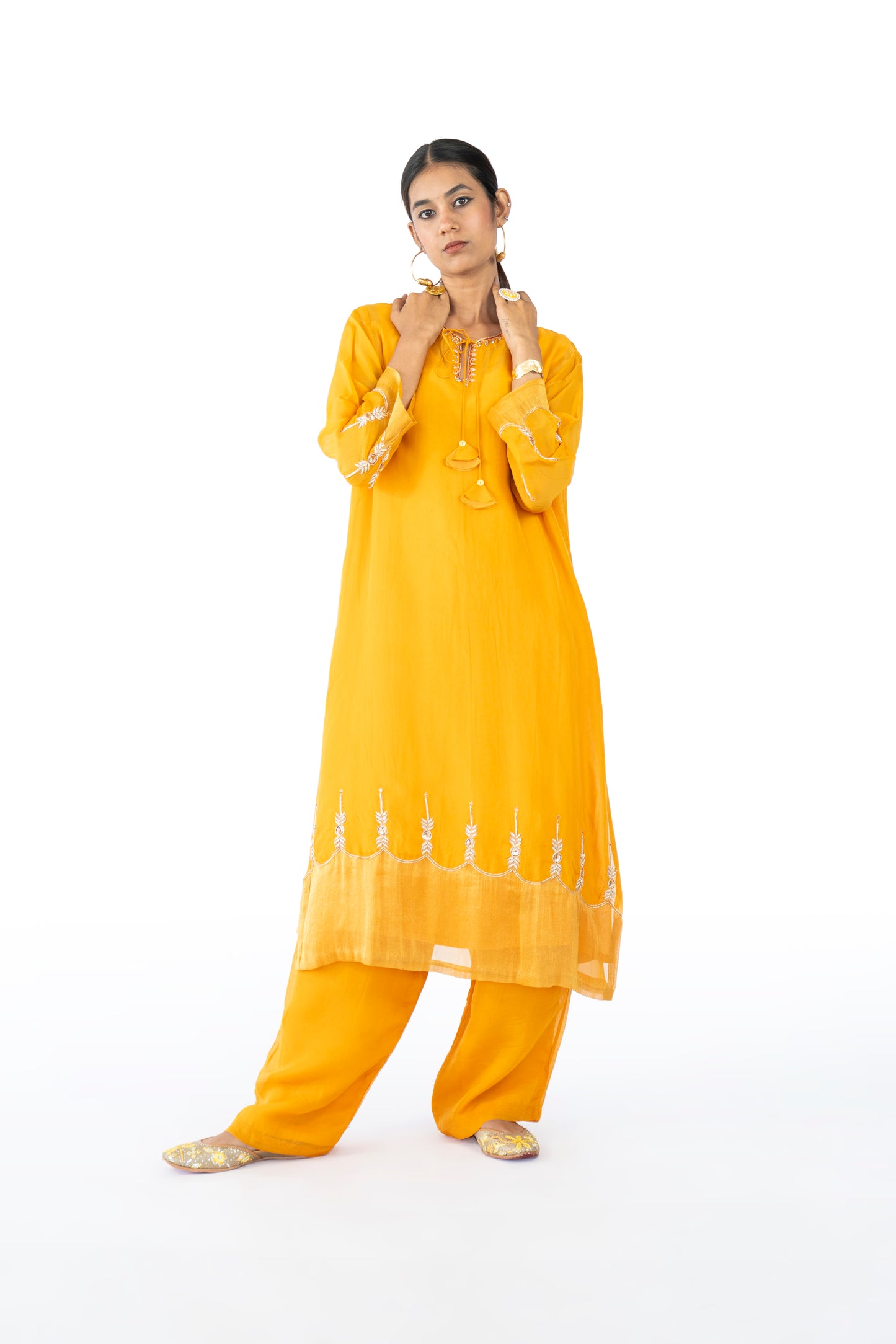 Red Organza Kurta Set