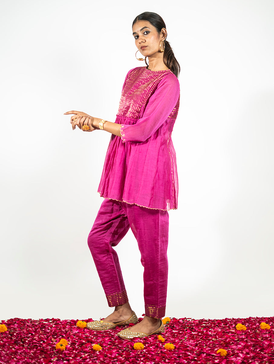 Purple Chanderi Co-Ord Set
