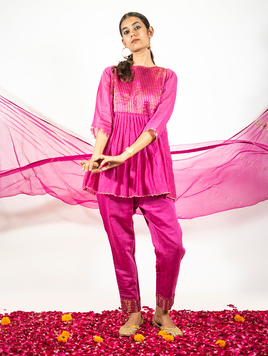 Purple Chanderi Co-Ord Set