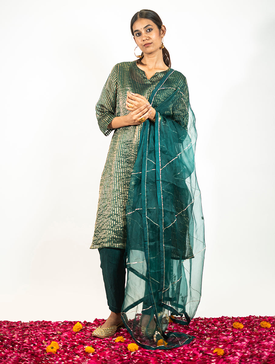 Beaded Chanderi Ensemble