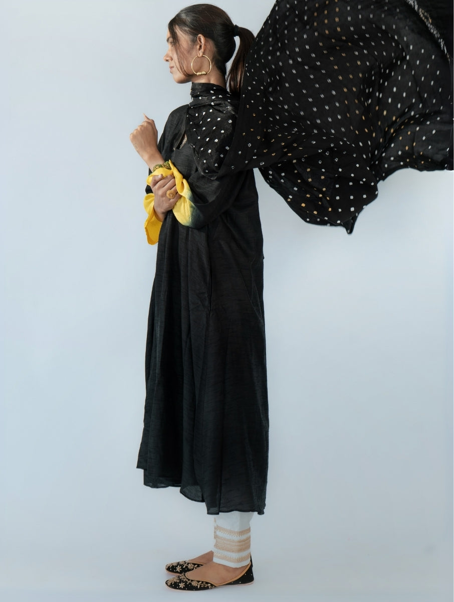 Black A-Line Kurta Set