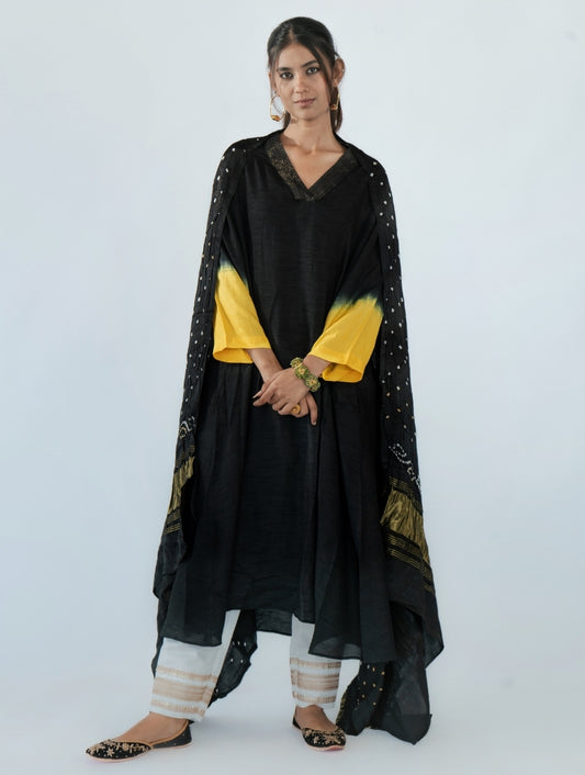Black A-Line Kurta Set