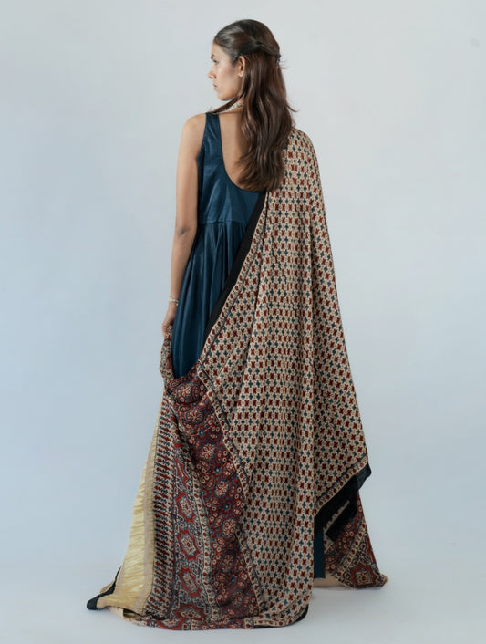 Ajrakh Print Satin Dupatta
