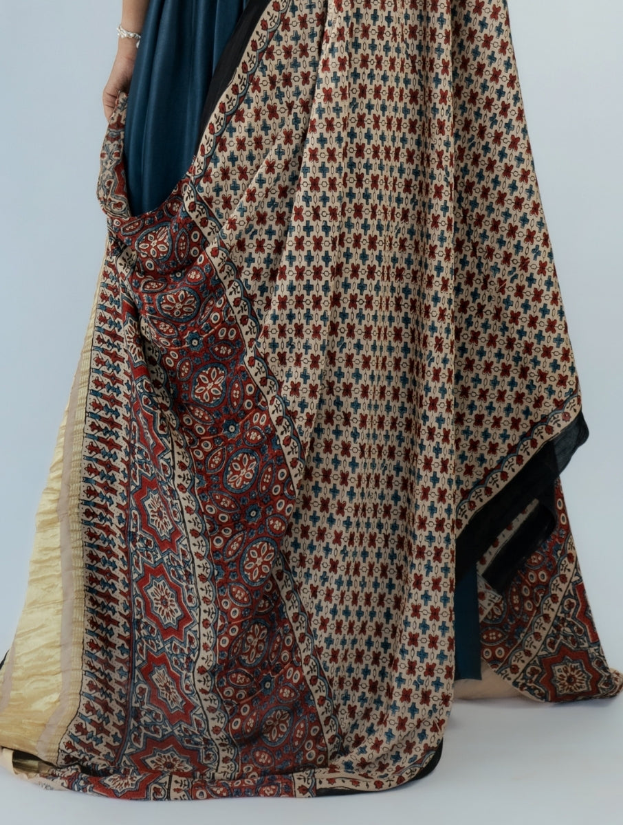 Ajrakh Print Satin Dupatta