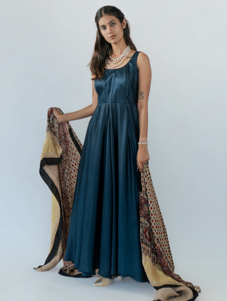Dusky Blue Anarkali