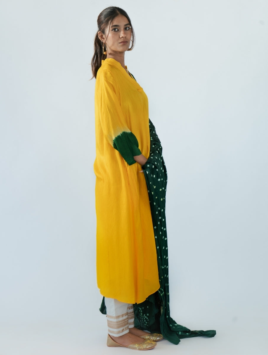 Yellow A-Line Kurta Set