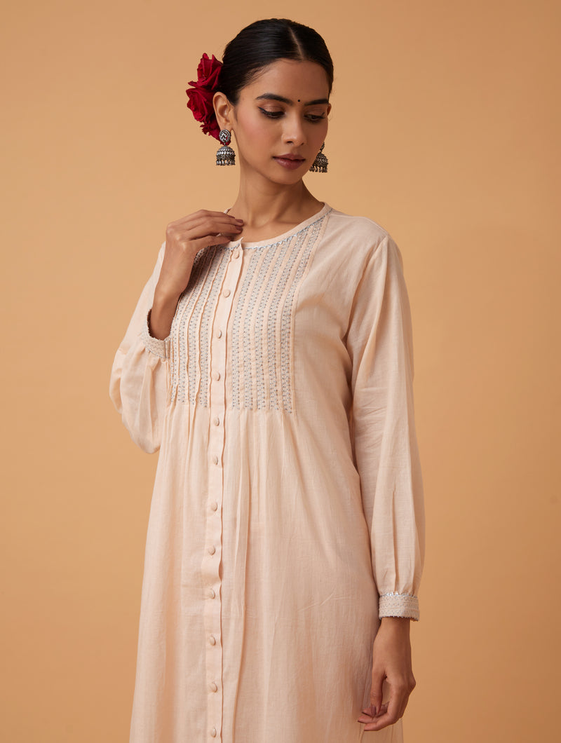 Powder Pintuck Kurta Set