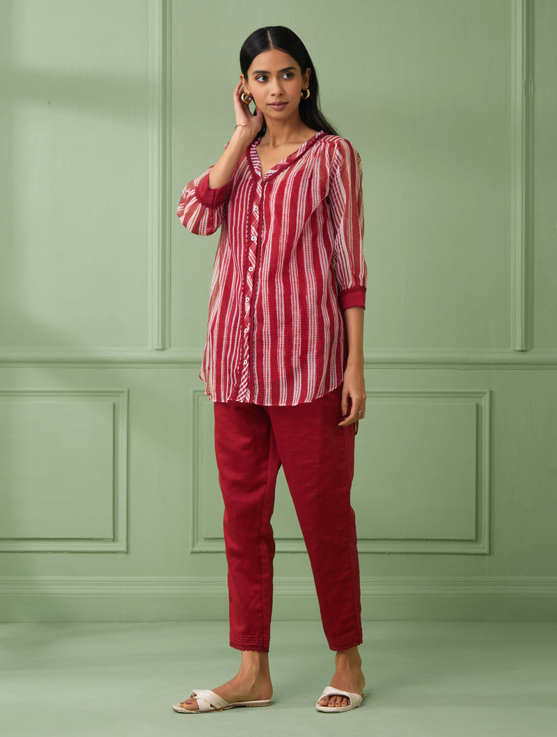 Stripe Shirt with Pants (Set of 3)