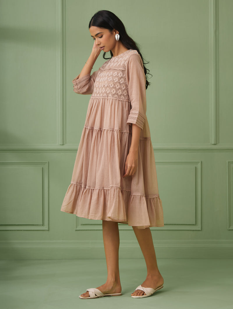Rose Tiered Lace Dress