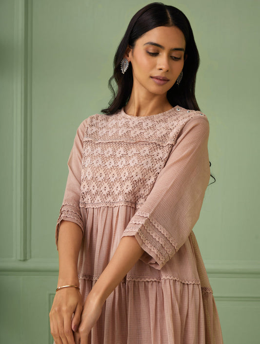 Rose Tiered Lace Dress