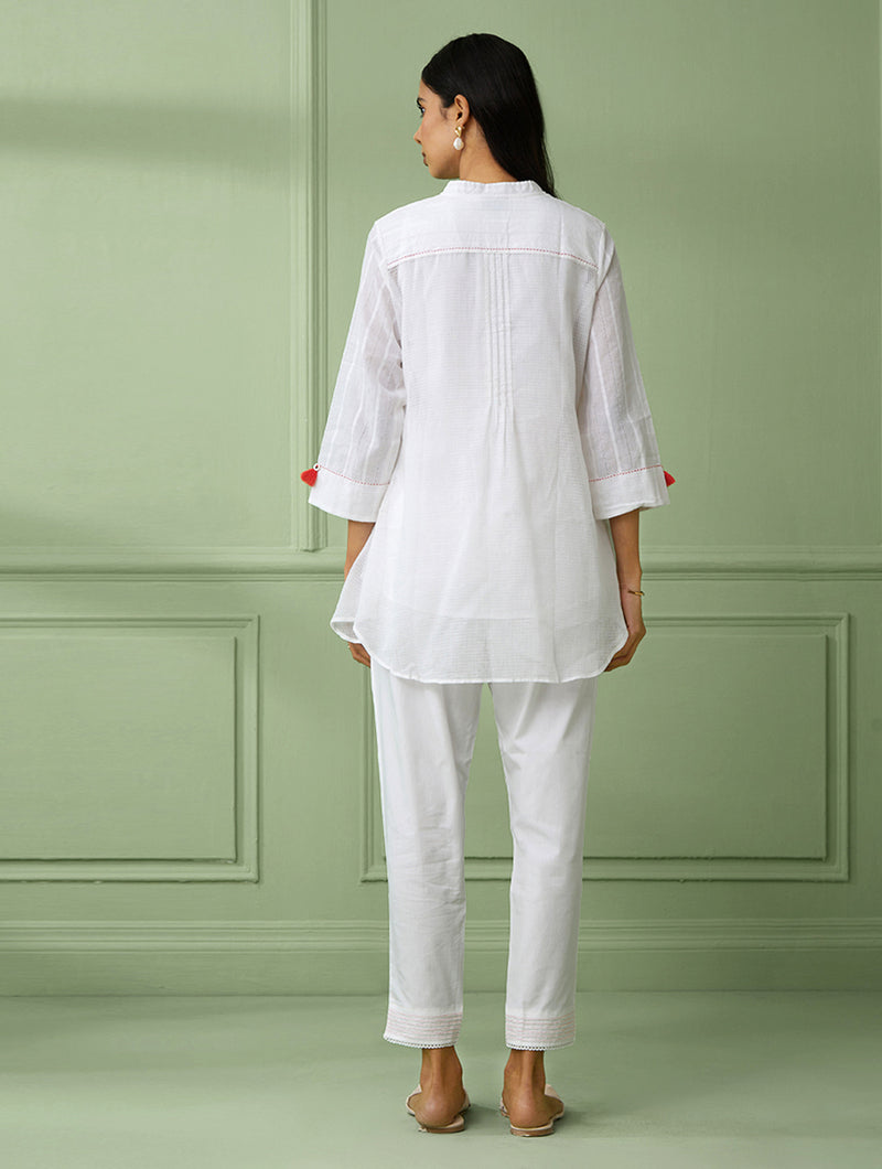 Front Open Cotton Shirt with Slip (set of 2)