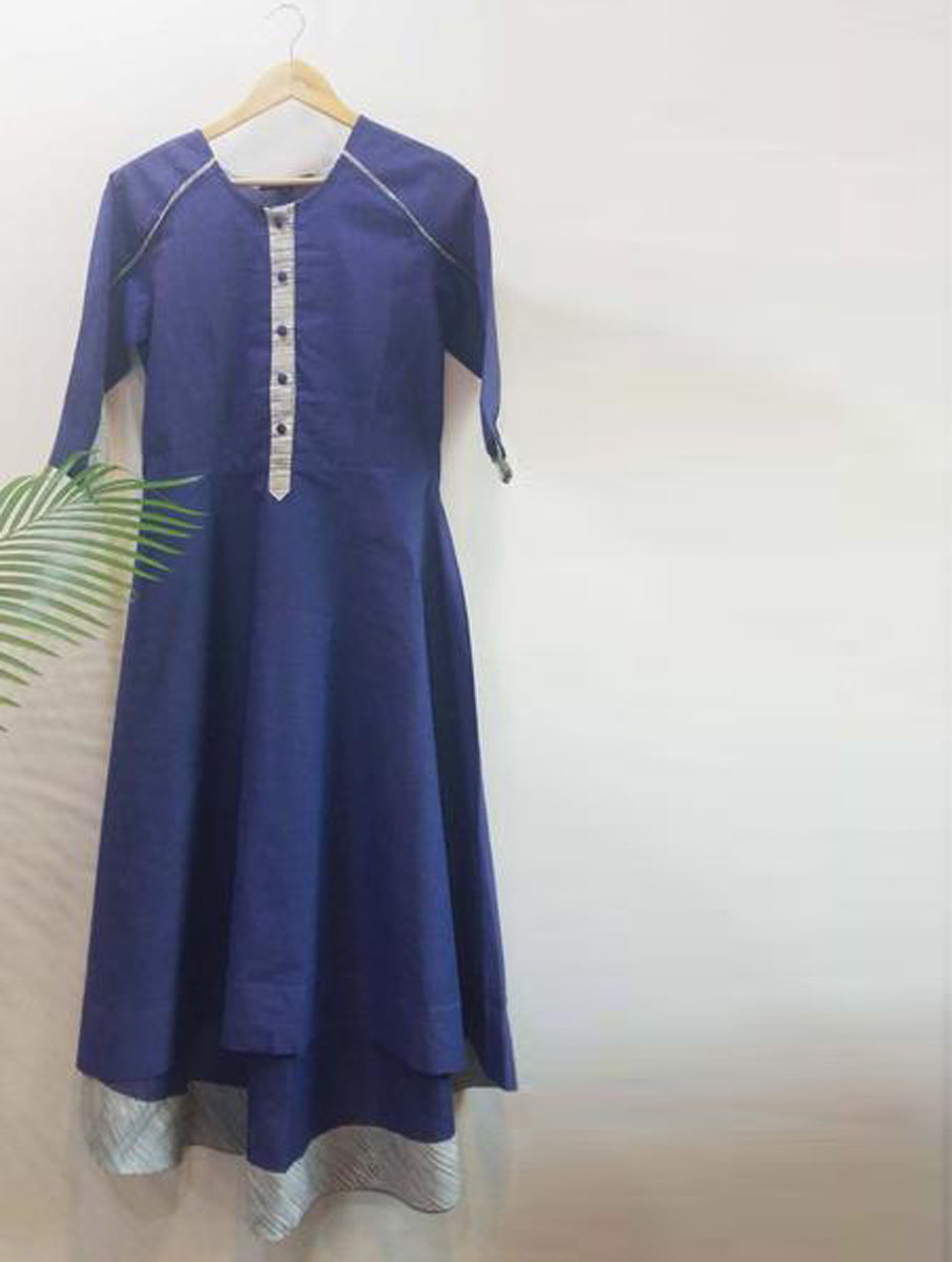 Blue high low long dress