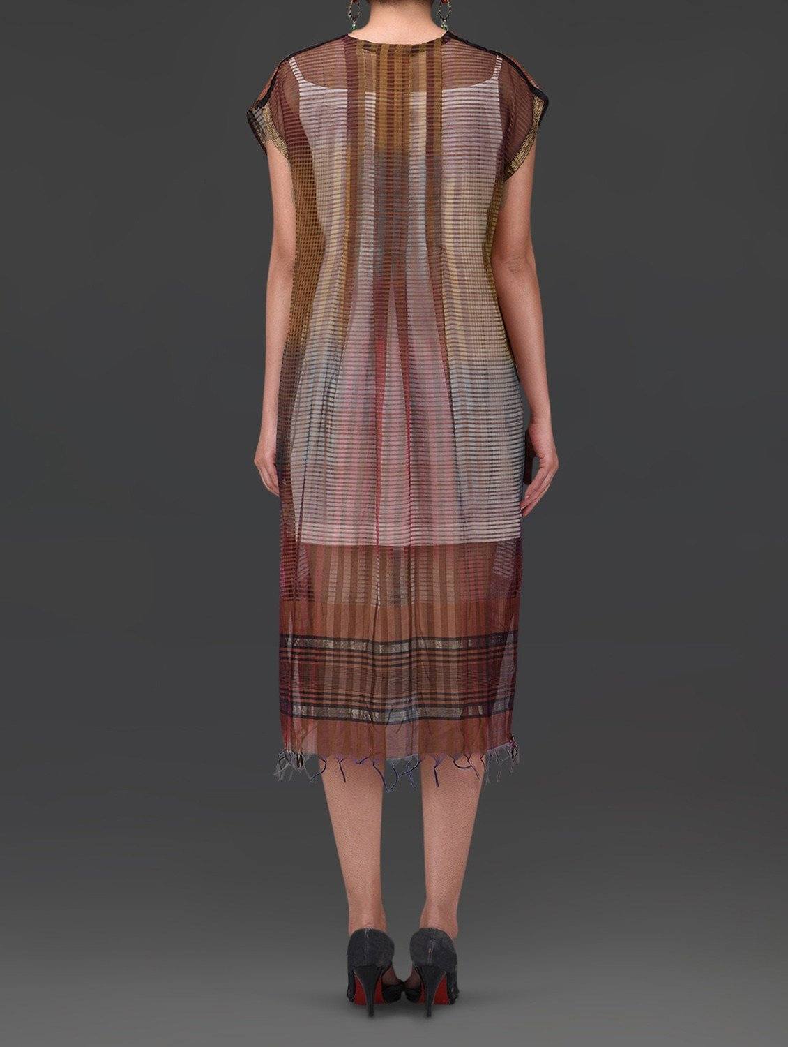 Brick red long dress Dress Sonal Kabra Sonal Kabra Buy Shop online premium luxury fashion clothing natural fabrics sustainable organic hand made handcrafted artisans craftsmen