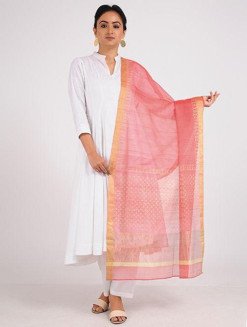 Chanderi zari dupatta Sarees & Stoles Sonal Kabra Sonal Kabra Buy Shop online premium luxury fashion clothing natural fabrics sustainable organic hand made handcrafted artisans craftsmen