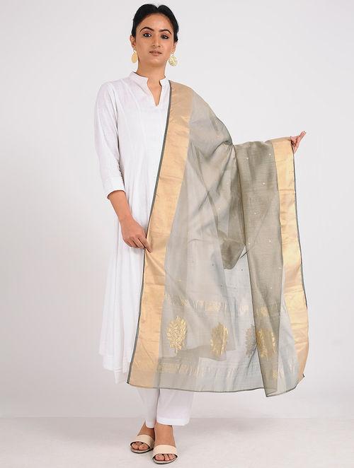 Chanderi zari dupatta Sarees & Stoles Sonal Kabra Sonal Kabra Buy Shop online premium luxury fashion clothing natural fabrics sustainable organic hand made handcrafted artisans craftsmen