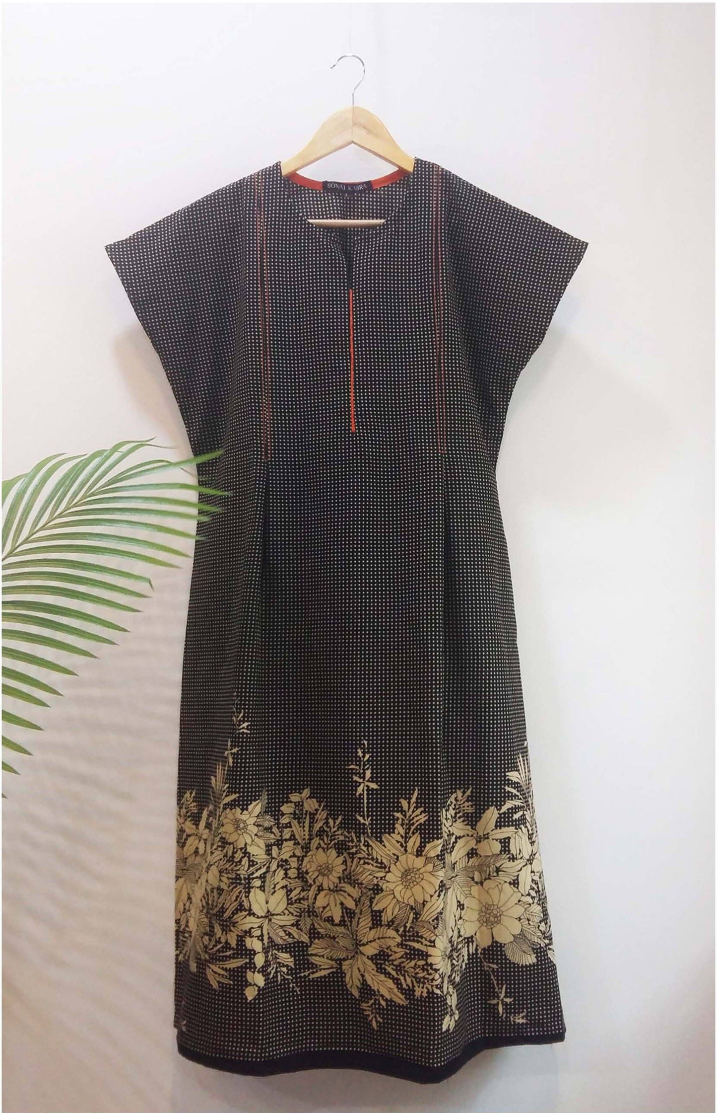 Flower dress Dress The Neem Tree Sonal Kabra Buy Shop online premium luxury fashion clothing natural fabrics sustainable organic hand made handcrafted artisans craftsmen
