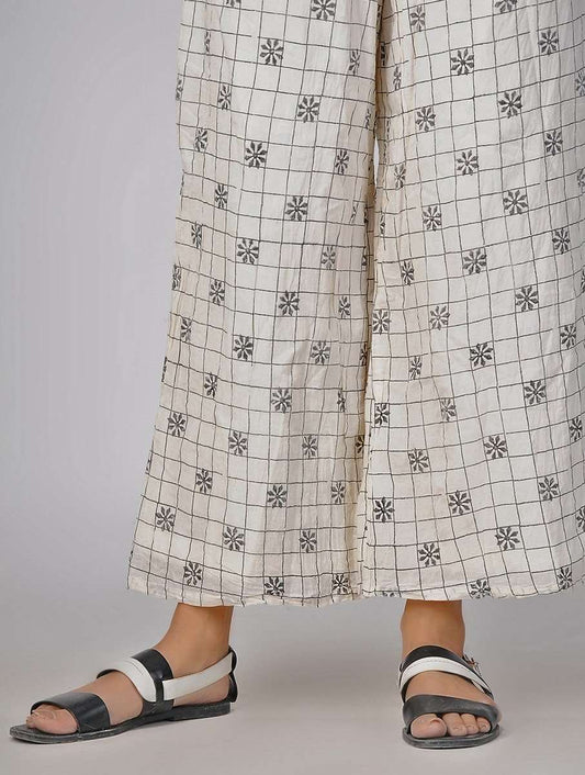 Flower palazzo Palazzo The Neem Tree Sonal Kabra Buy Shop online premium luxury fashion clothing natural fabrics sustainable organic hand made handcrafted artisans craftsmen