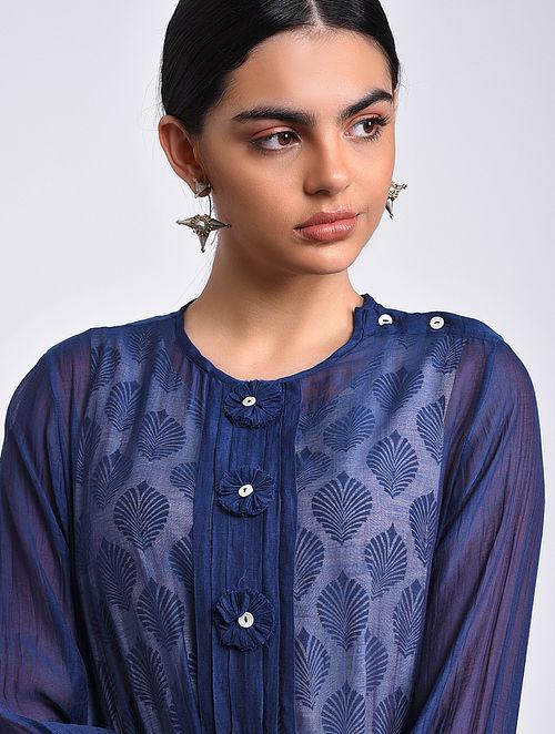 Indigo maxi dress Dress The Neem Tree Sonal Kabra Buy Shop online premium luxury fashion clothing natural fabrics sustainable organic hand made handcrafted artisans craftsmen