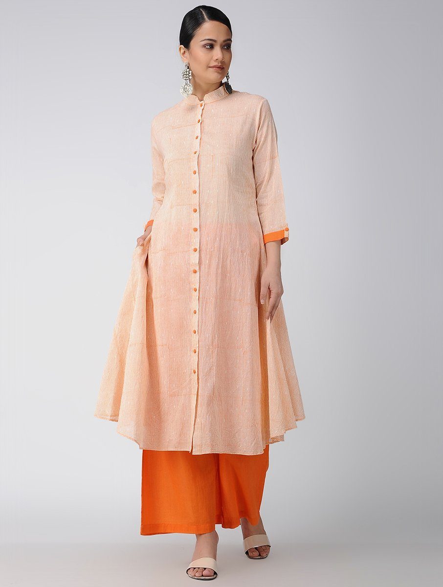 Saffron jacket dress Jacket dress Sonal Kabra Sonal Kabra Buy Shop online premium luxury fashion clothing natural fabrics sustainable organic hand made handcrafted artisans craftsmen
