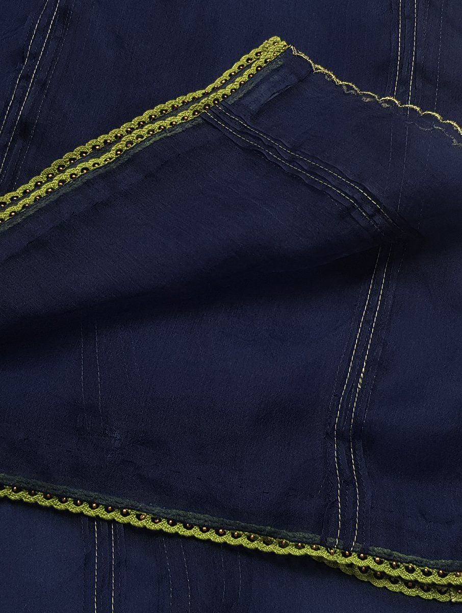 (Set of 4) Indigo Hand embroidered Kurta Set Kurta Set Sonal Kabra Sonal Kabra Buy Shop online premium luxury fashion clothing natural fabrics sustainable organic hand made handcrafted artisans craftsmen