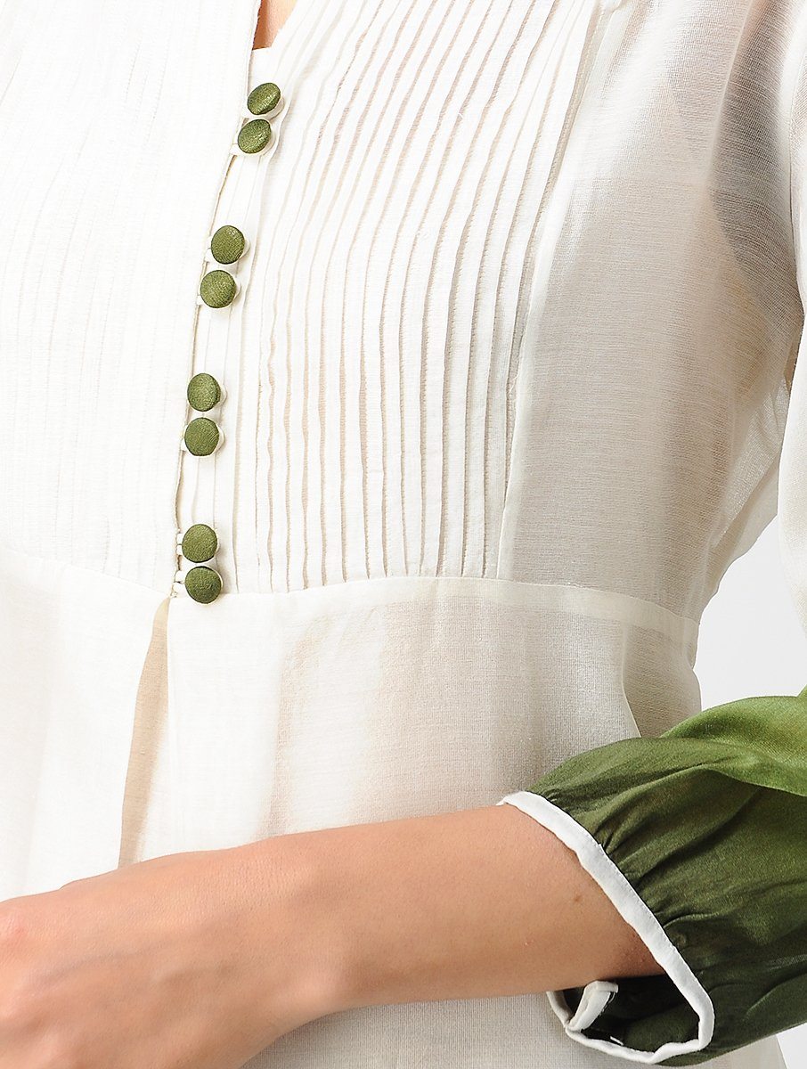 Shades of olive (Set of 2) Dress Sonal Kabra Sonal Kabra Buy Shop online premium luxury fashion clothing natural fabrics sustainable organic hand made handcrafted artisans craftsmen