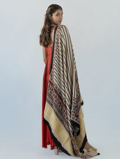 Ajrakh Silk Dupatta