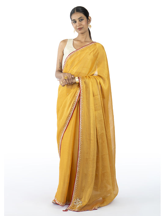 Mustard Tissue Saree
