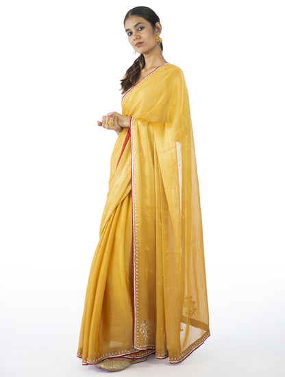 Mustard Tissue Saree