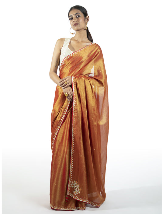 Red Tissue Saree