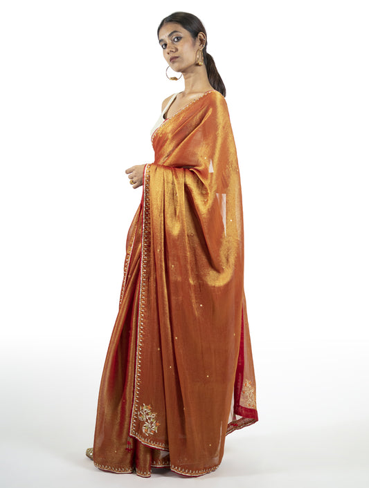 Red Tissue Saree