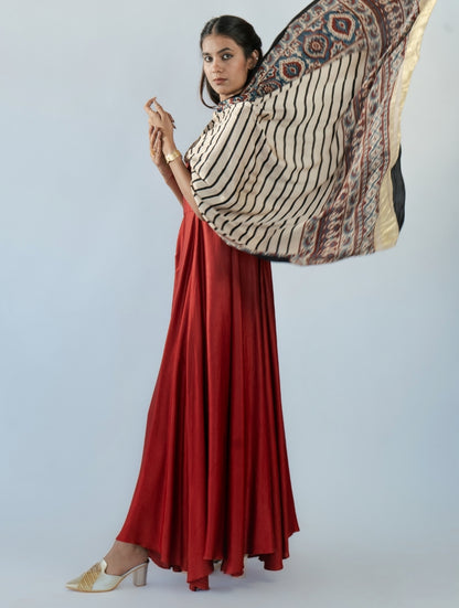 Ajrakh Silk Dupatta