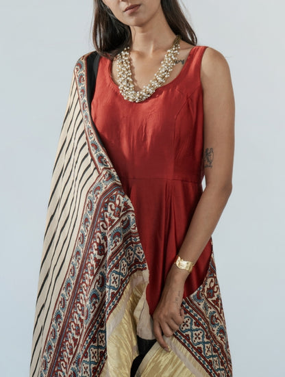 Ajrakh Silk Dupatta