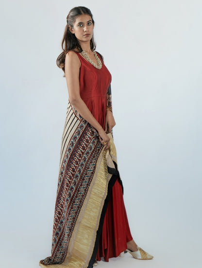 Ajrakh Silk Dupatta
