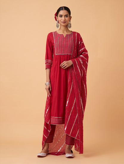 Powder Zari Kurta Set