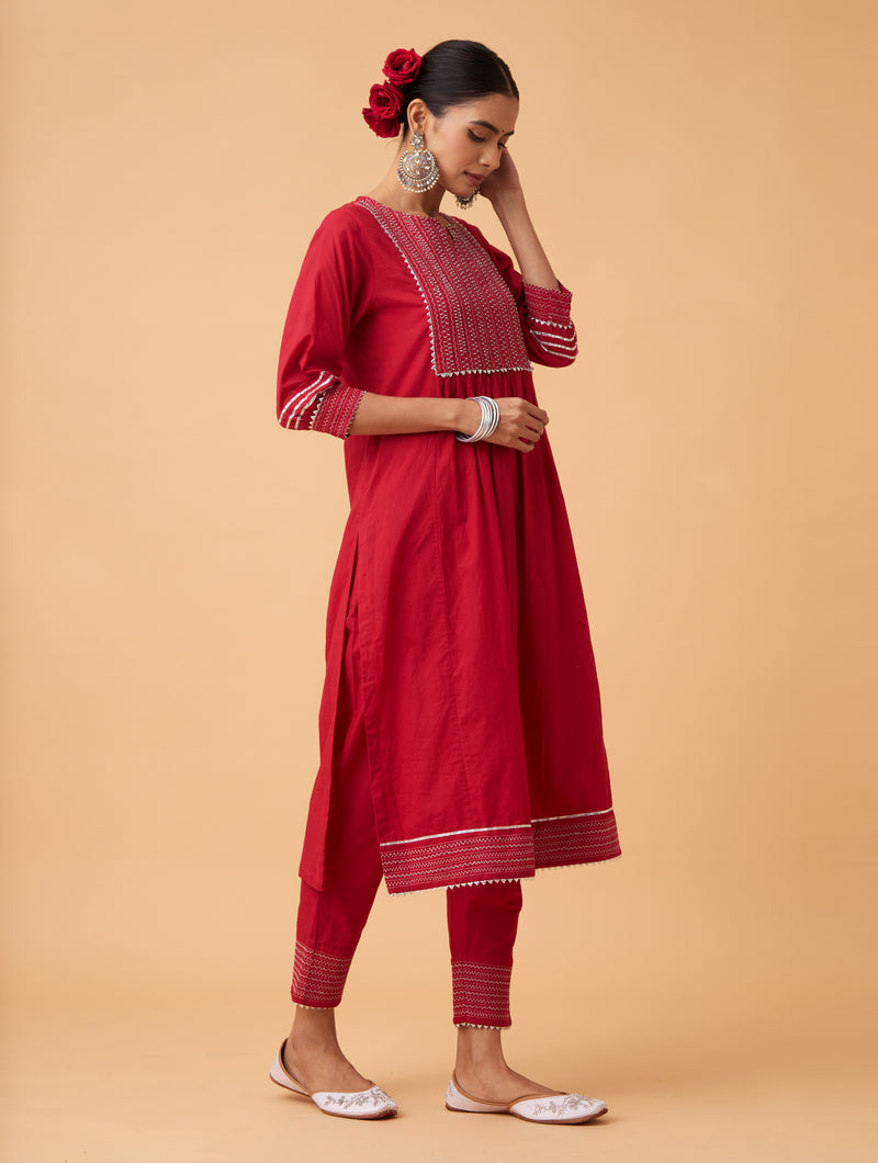 Powder Zari Kurta Set
