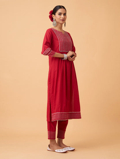 Powder Zari Kurta Set