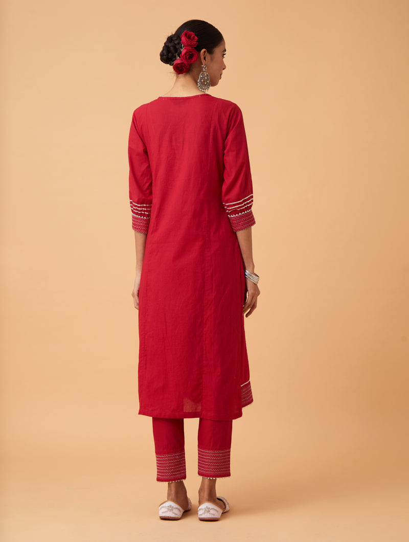 Powder Zari Kurta Set