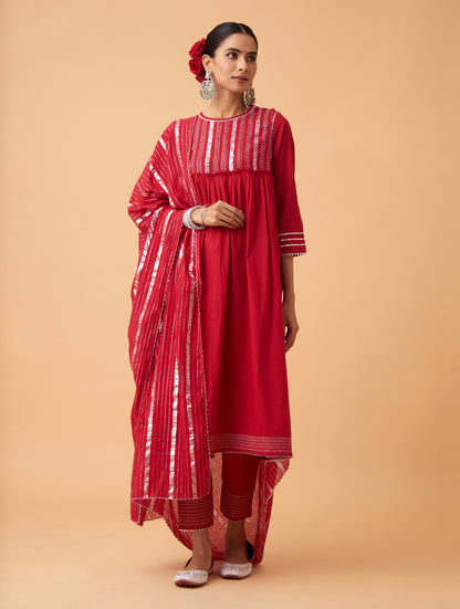 Powder Gathered Kurta Set