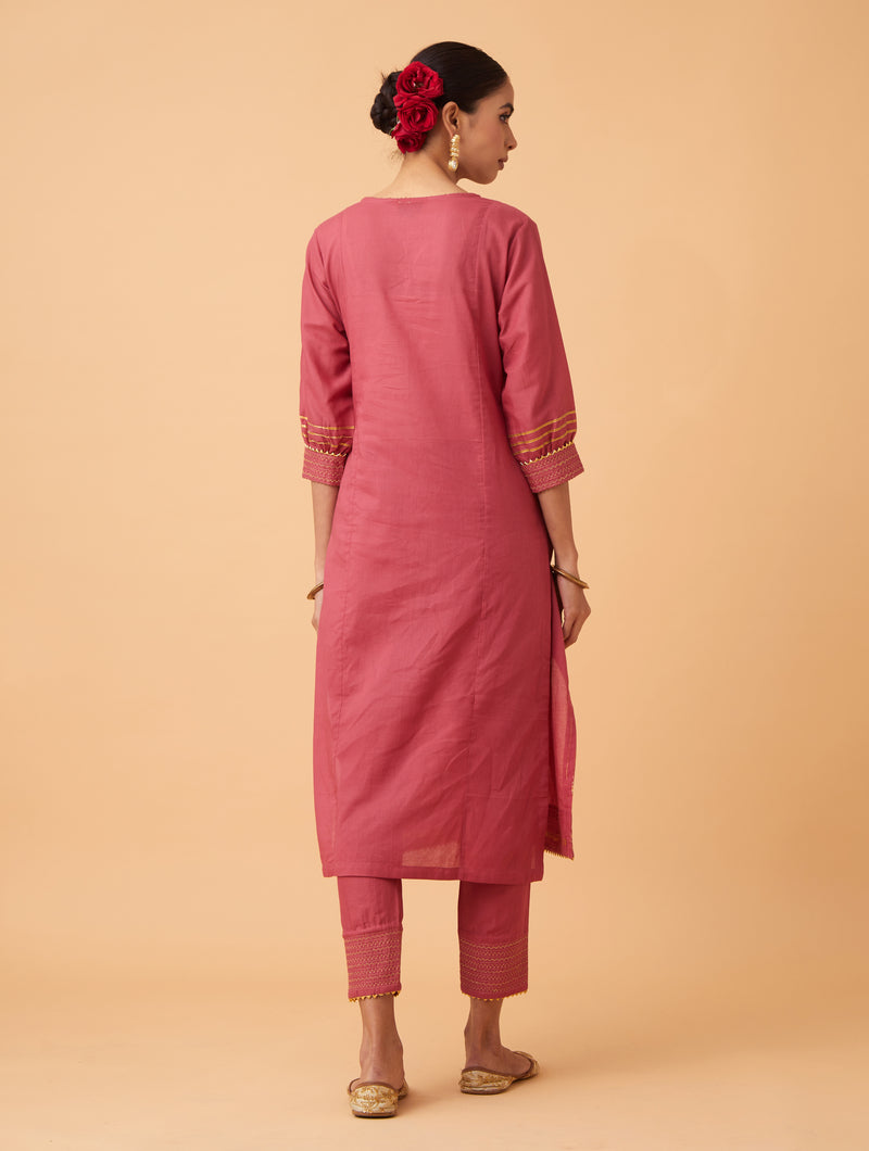 Powder Zari Kurta Set