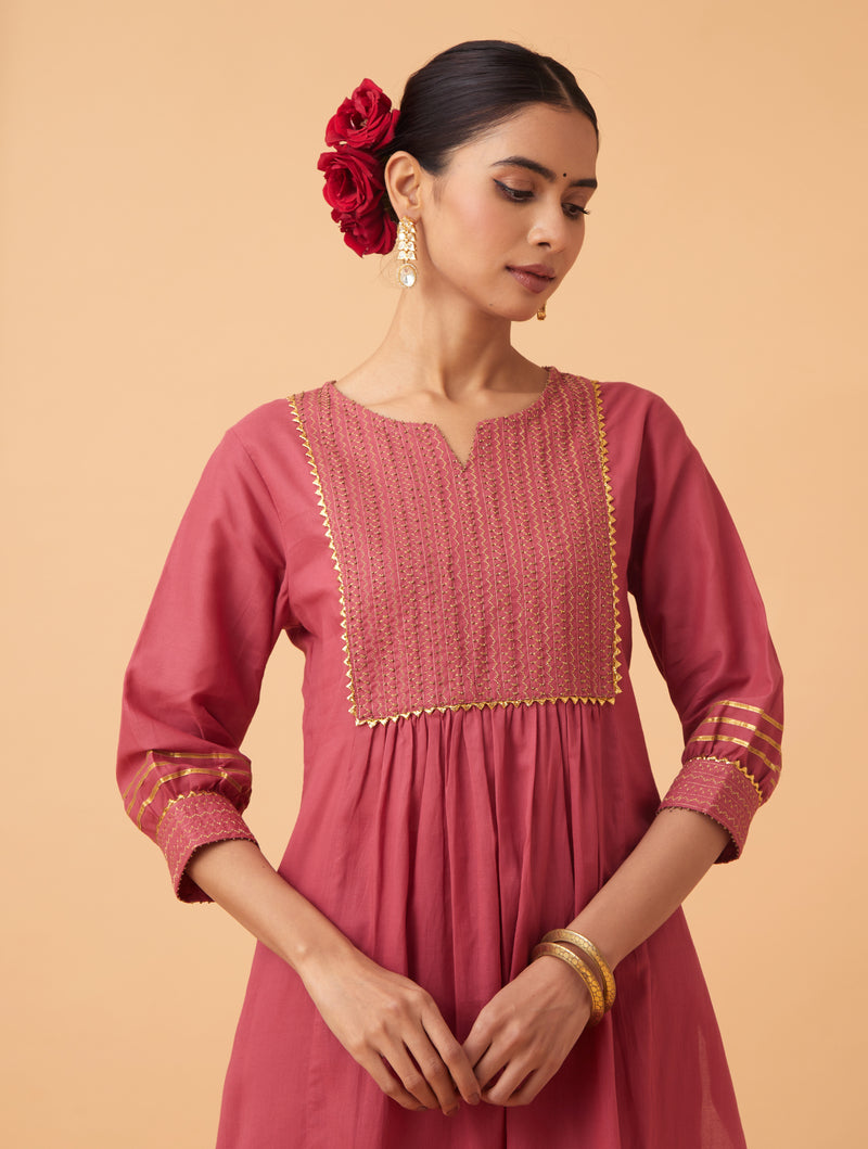 Powder Zari Kurta Set