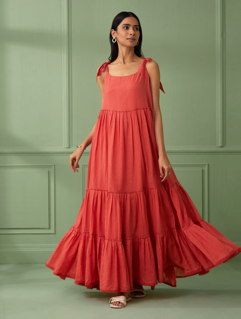 Stripe Breezy Tiered Maxi Dress