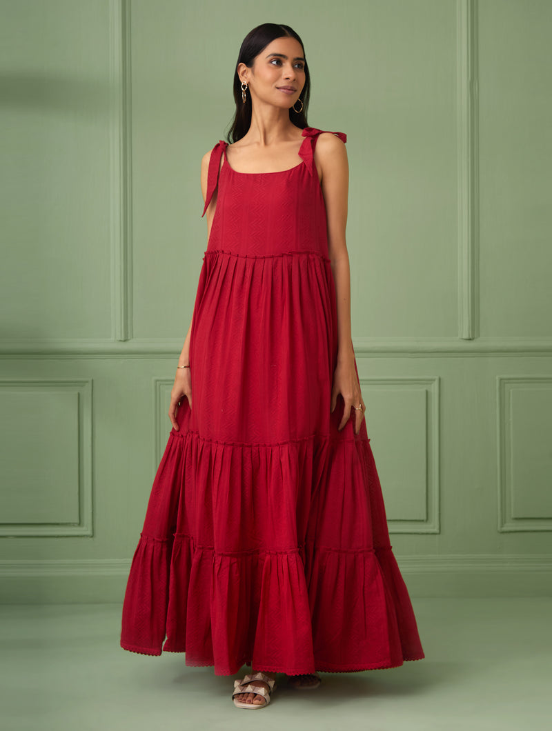 Stripe Breezy Tiered Maxi Dress