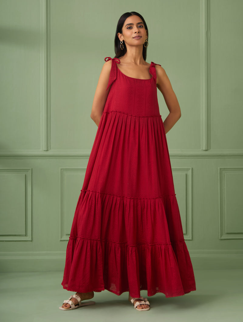 Stripe Breezy Tiered Maxi Dress