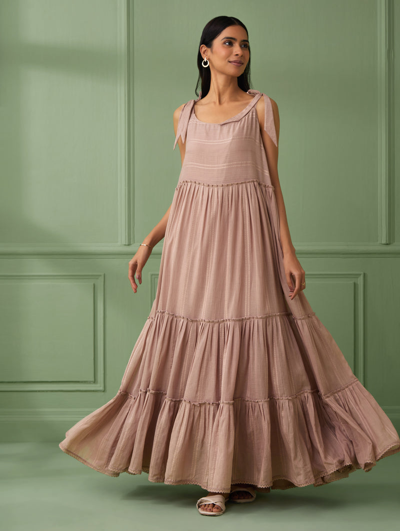 Stripe Breezy Tiered Maxi Dress