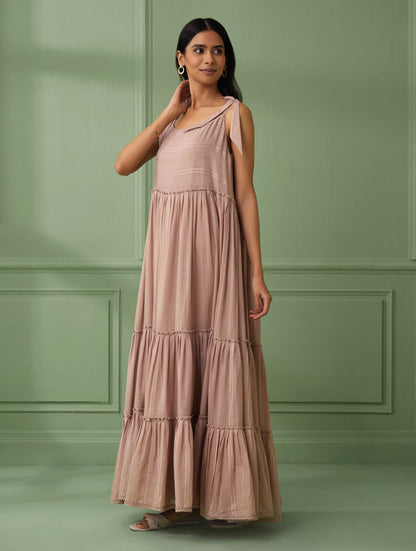 Stripe Breezy Tiered Maxi Dress