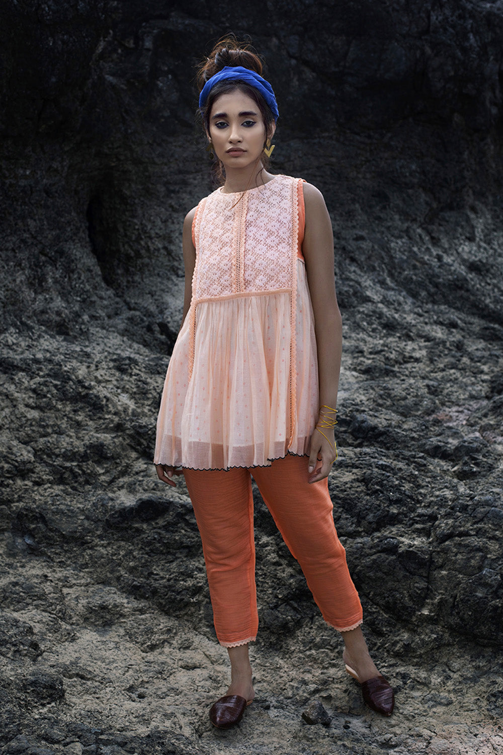 Lace Top with Pants (Set of 3)