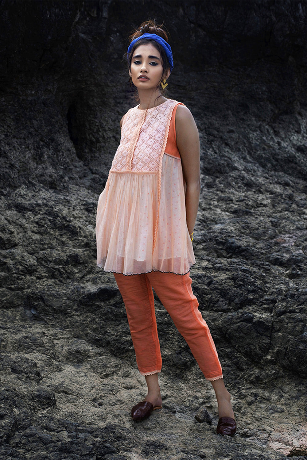 Lace Top with Pants (Set of 3)