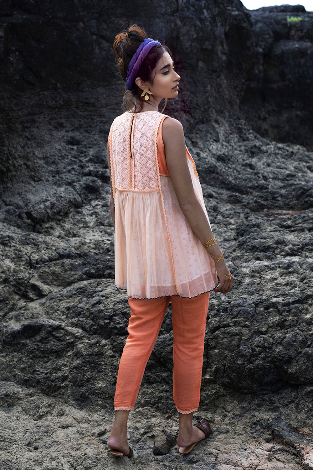 Lace Top with Pants (Set of 3)